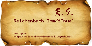 Reichenbach Immánuel névjegykártya